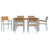 Garden Dining Set 7 pcs Grey and brown 3284354