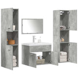 5 Piece Bathroom Furniture Set Concrete Grey Engineered Wood 3324905