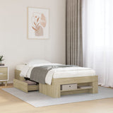 Bed Frame without Mattress Sonoma Oak 100x200 cm Engineered Wood 3295487
