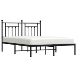 Bed Frame Black Steel 140x190 cm Bed Frame Rectangular 353537