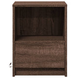 Bedside Cabinets with LED Lights 2 pcs Brown Oak Engineered Wood 852032