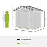 Steel Storage Shed Garden Tool house 7' x 4' White-AS 97699496