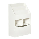 Kids Bookshelf, Toy Organiser, with Storage Drawer, Wheels - White T3398P347679