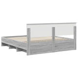 Bed Frame Grey Sonoma 180 x 200 cm Engineered Wood 3408828