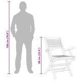Folding Garden Chair Set of 4 Teak Solid teak wood Standard 3155067