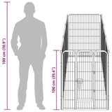Dog Playpen 8 Panels Steel 80x100 cm Black 170574