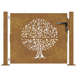 Garden Gate 100x75 cm Corten Steel Tree Design 153214