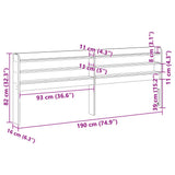 Headboard with Shelves 180 cm Solid Wood Pine 850941