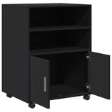 Rolling Cabinet Black 60x48x81 cm Engineered Wood 853165