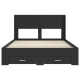 Bed Frame with Storage and Headboard Black 135 x 190 cm 3414476