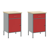 Work Cabinet with Drawer 5 pcs Red Engineered Wood and Steel 3321417