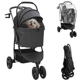 Folding Pet Stroller Black 78 x 54 x 101 cm Polyester 42012440