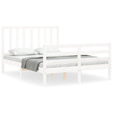Bed Frame without Mattress White 140x190 cm Solid Wood Pine 3193837