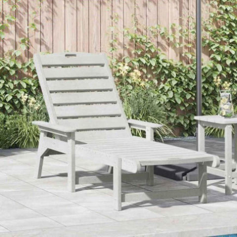Sun Lounger White 73.5 x 92 x 90cm HDPE 42006637