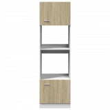 Microwave Cabinet Lyon Sonoma Oak 60x57x207 cm Engineered Wood 3334019