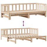 Daybed with Trundle and Drawers without Mattress 80x200 cm 3302181