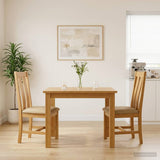 Dining Chair 2 pcs Solid Oak Wood Beige 45 x 54 x 100 cm 42039159