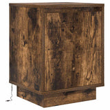 Bedside Cabinets with LED Lights 2 pcs Smoked Oak 38x34x50 cm 861274
