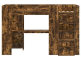Loft Bed Frame with Desk Smoked Oak 80 x 200 cm Engineered Wood 3410447