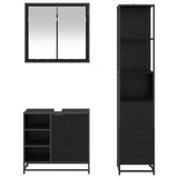 Bathroom Furniture Set 3 pcs Black Oak Engineered Wood 3402407