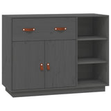 Sideboard Grey 98.5x40x75 cm Solid Wood Pine 820139