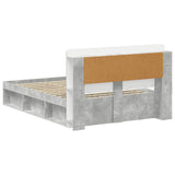 Bed Frame with Storage Concrete Grey 140 x 190 cm 3433488