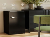Under Counter Fridge, 85L Small Retro Refrigerator with Chiller Box, Adjustable Thermostat, Glass T3398P342470