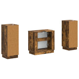 2 Piece Bathroom Cabinet Set HOORN Smoked Oak Engineered Wood 3418040