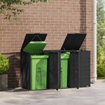 Wheelie Bin Storage for 3 Bins Black 207x79x117 cm Steel 3279978