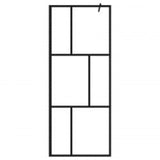 Walk-in Shower Wall with Shelf Black 80x195 cm ESG Glass&Aluminium 3185448