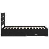 Bed Frame with Drawer Black Oak 100 x 200 cm Engineered Wood 3412005