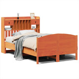 Bookcase Bed without Mattress Wax Brown 135x190 cm Double Solid Wood Pine 3323154