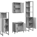 ZNTS 4 Piece Bathroom Cabinet Set Grey Sonoma Engineered Wood 3214773