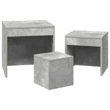 Nesting Tables 3 pcs Concrete Grey Engineered Wood 808598