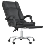 Massage Reclining Office Chair Black Faux Leather 349807