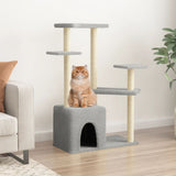 Cat Tree with Sisal Scratching Posts Light Grey 107.5 cm 172071