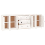 Sideboard White 230x35x80 cm Solid Wood Pine 3114075