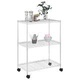 3-Tier Storage Rack with Wheels 60x35x81 cm Chrome 150 kg 324625