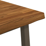 70 x 70 x 75 cm Solid Acacia Wood Natural and Coffee Square 937484