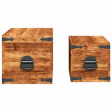 Storage Chest Set 2 Pieces Rough Mango Wood 241634