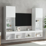 5 Piece TV Wall Units with LED White Engineered Wood 3216690