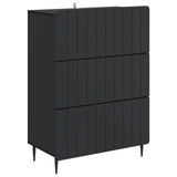 Drawer Cabinet Black 66 x 34.5 x 92 cm Engineered Wood 894376