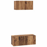 TV Cabinet Set Wall-mounted 2 pcs Old Wood Engineered Wood 3393381