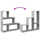 Room Divider Bookcase 3-Tier Concrete Grey 123x29x123 cm Engineered Wood 857988