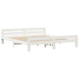 Bed Frame without Mattress White 180x200 cm Super King Size Solid Wood Pine 855464