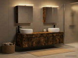 Bathroom Cabinet Set 5 pcs Smoked Oak Engineered Wood 3406635
