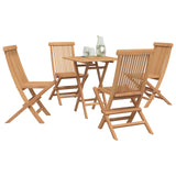 Folding Garden Dining Set 5 pcs Natural Solid Teak Wood 3437394
