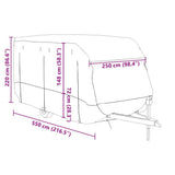 Caravan Cover Grey 550x250x220 cm Non-woven Fabric 4015866