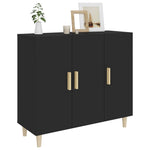 ZNTS Sideboard Black 90x34x80 cm Engineered Wood 812493