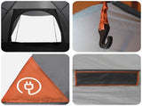 Camping Tent Grey and Orange 2-Person Polyester and Steel 42028644